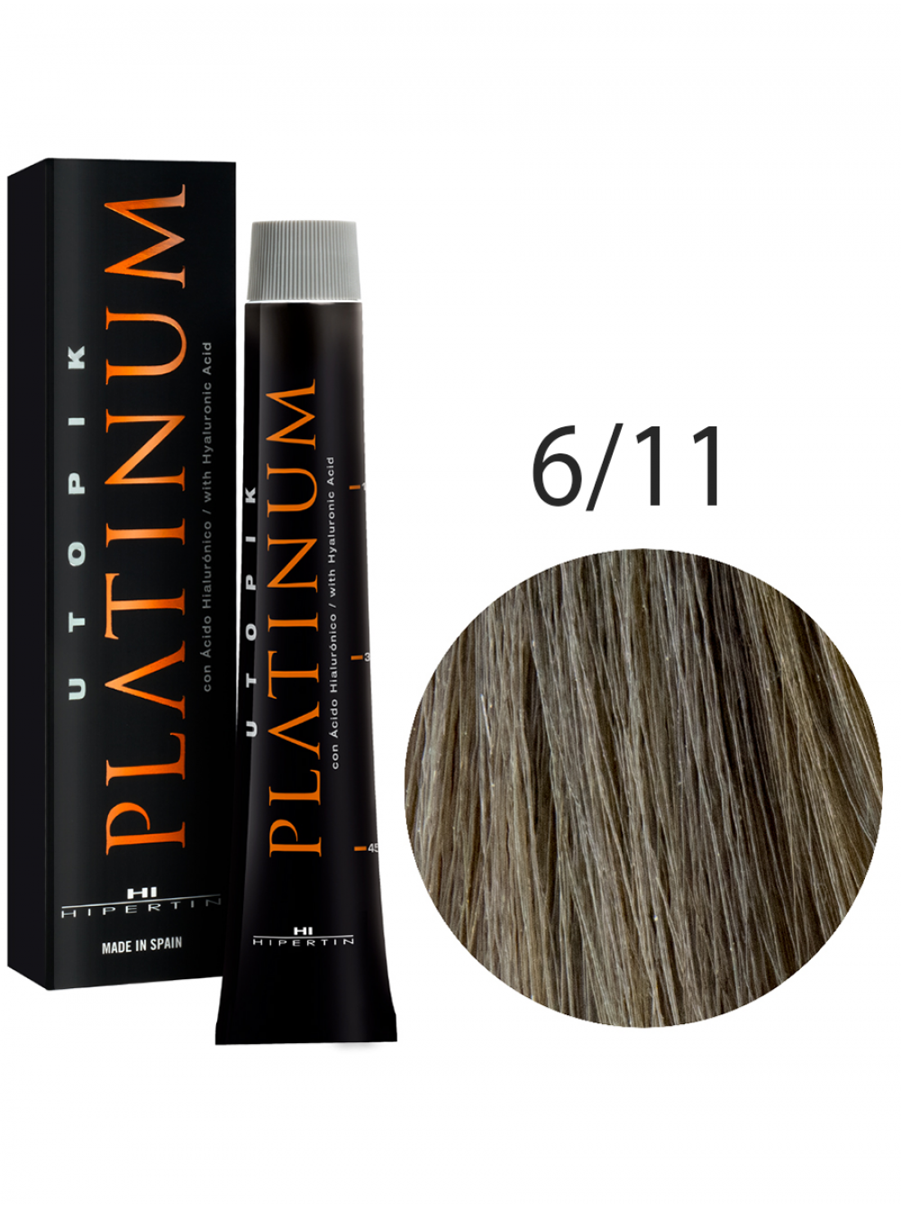 Краска для волос Utopik Platinum 6/11, тёмный блондин пепельный, 60 мл