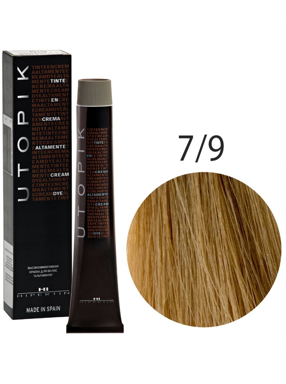 Краска для волос Utopik Altamente 7/9U, блондин табачный, 60 мл