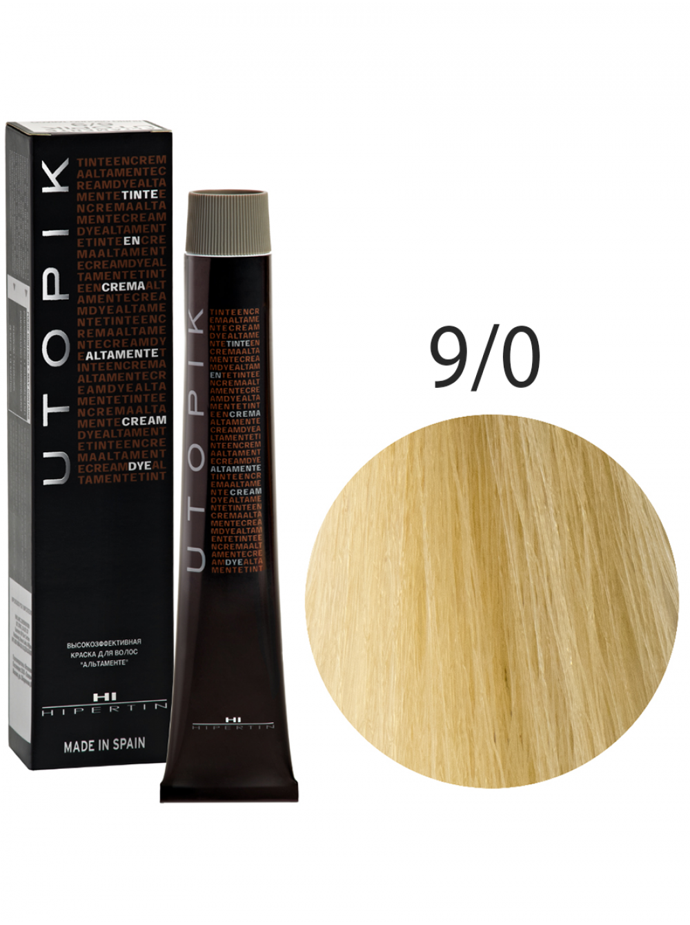 Краска для волос Utopik Altamente 9/0U, очень светлый блондин, 60 мл