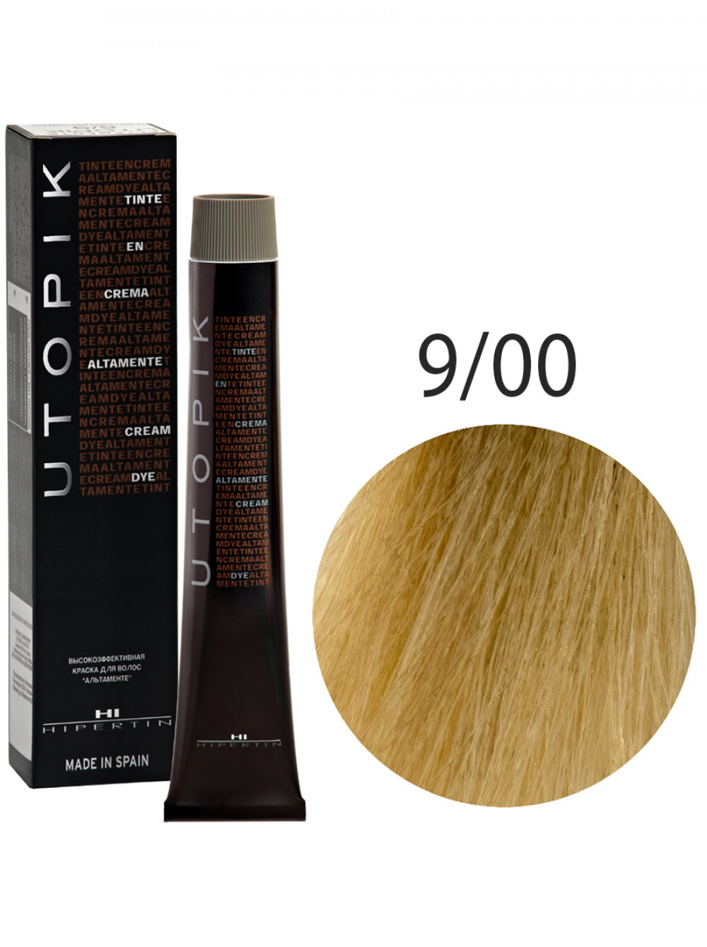 Краска для волос Utopik Altamente 9/00U, очень светлый блондин интенсивный, 60 мл