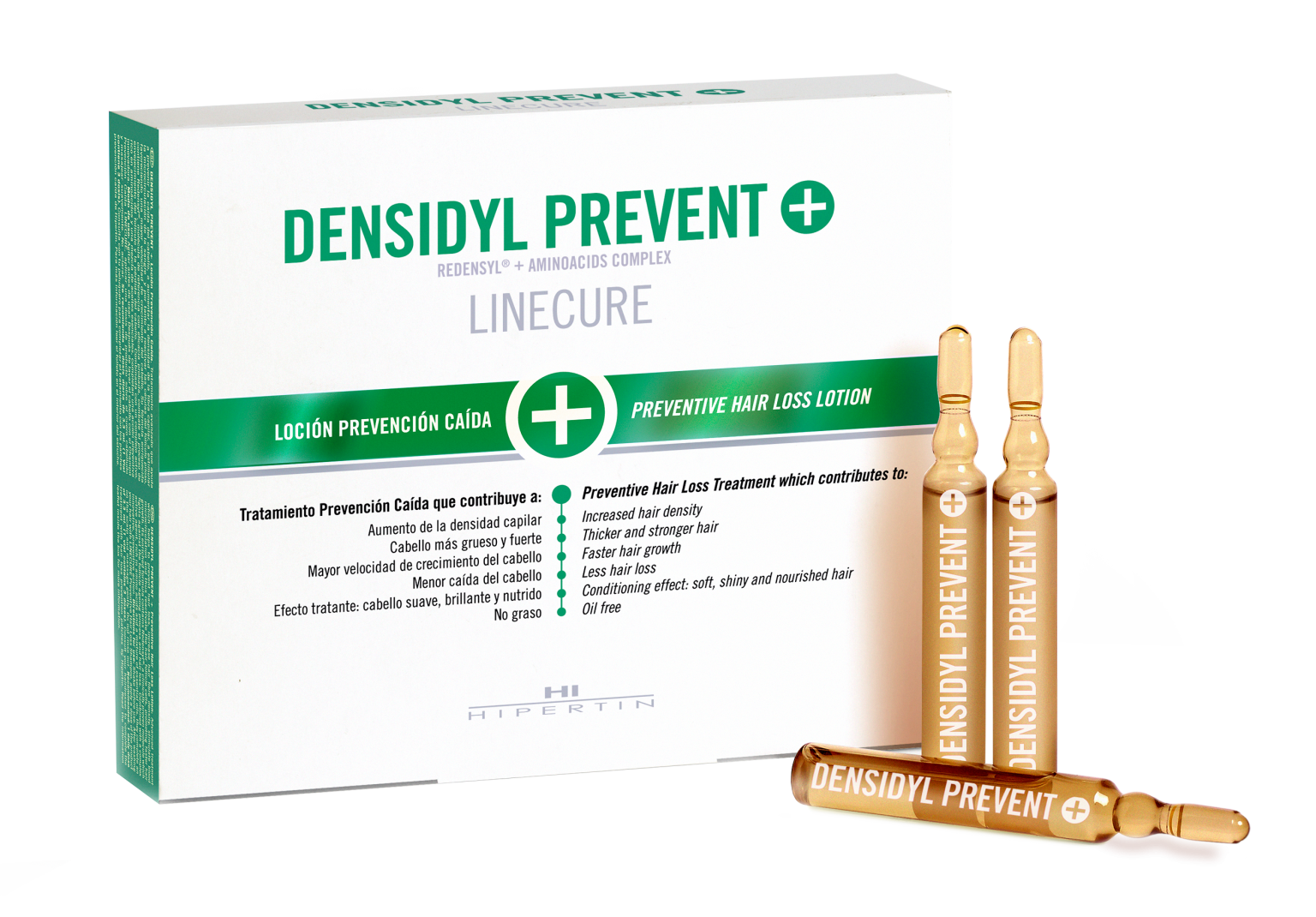 Ампулы против выпадения волос Linecure Densidyl Prevent+, 12 ампул по 10 мл