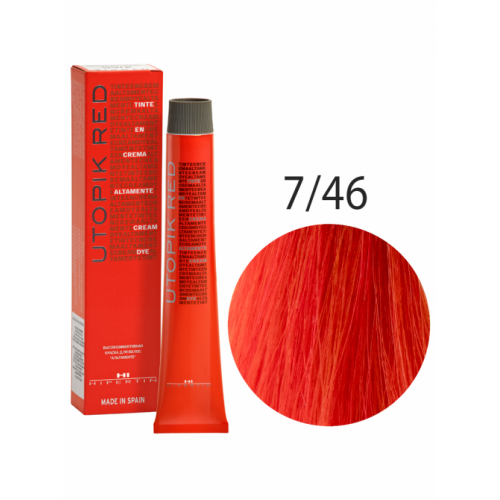 Краска для волос Utopik Altamente 7/46U, красная медь огненный, 60 мл